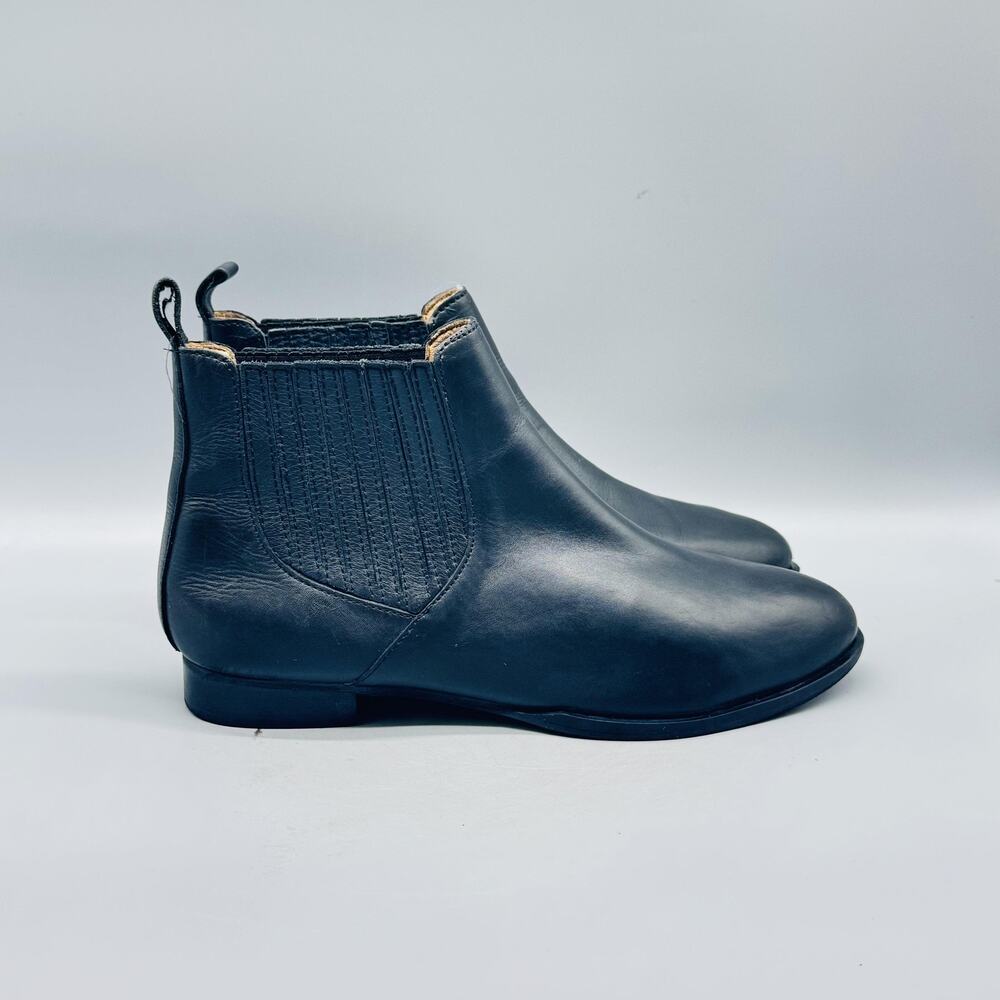 Jack Rogers Boots Womens 9 Black Pippa Leather Bootie Ankle Chelsea Round Toe